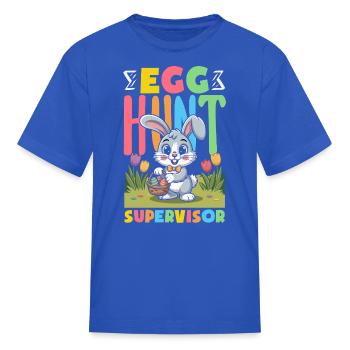 Cute Happy Easter Bunny Egg Hunt Squad - Kid's T-Shirt - royal blue - Front