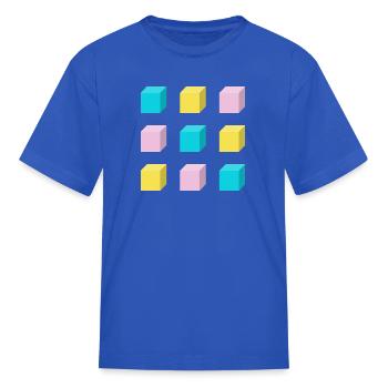 Cubes Of Three Colors - Kid's T-Shirt - royal blue - Front
