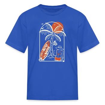Retro Life Is Better In A Bikini Summer Sun Beach - Kid's T-Shirt - royal blue - Front