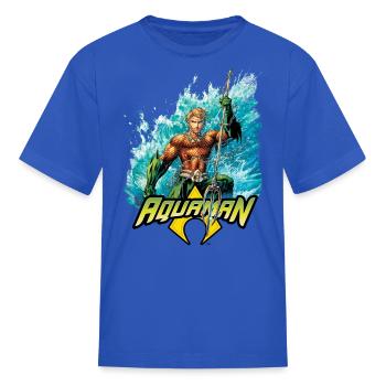 Illustration de la couverture de la ligue de justice Aquama - T-shirt Enfant - bleu roi - Devant
