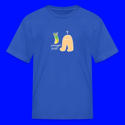 Pineapple Pickle, White Outline (tshirts) - Kid's T-Shirt
