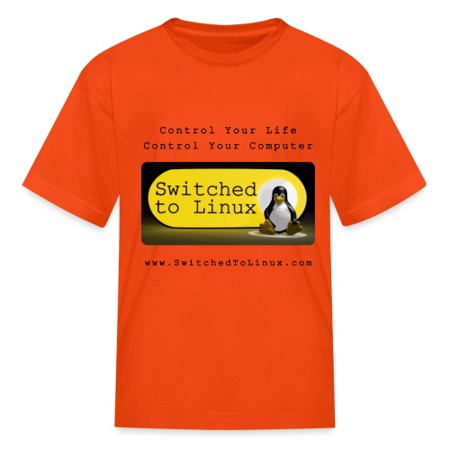 Switched to Linux Logo with Black Text - Kids' T-Shirt