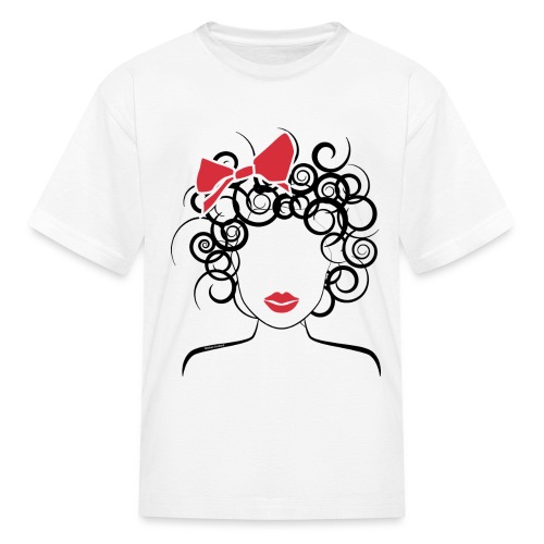 Curly Girl with Red Bow_Global Couture_logo T-Shir - Kids' T-Shirt