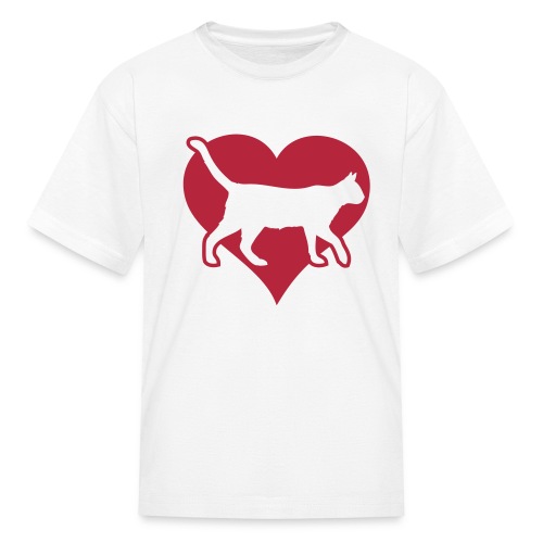 love heart cats and kitty - Kids' T-Shirt