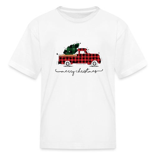 Merry Christmas Red Truck & Tree - Kids' T-Shirt