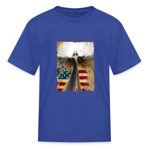 God bless America Angel_Strong color_Brown type - Kids' T-Shirt