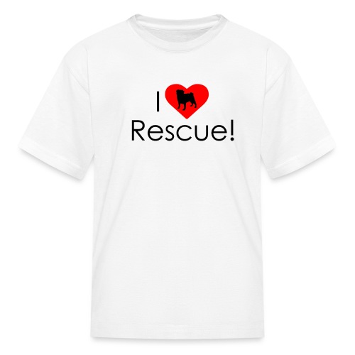 I Heart Rescue Pug - Kids' T-Shirt