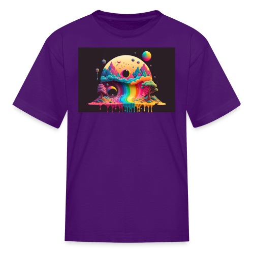 Full Moon Over Rainbow River Falls - Psychedelia - Kids' T-Shirt