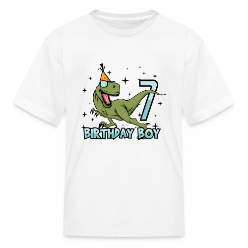 Happy Birthday Boy Dino Dinosaur 7 Gift Idea - Kids' T-Shirt