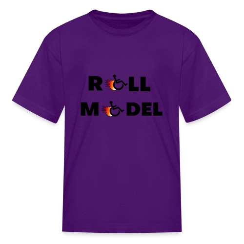 Roll model in a wheelchair, for wheelchair users - Kids' T-Shirt