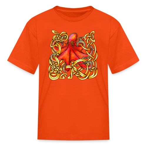 Octopus - Red & Gold - Kids' T-Shirt