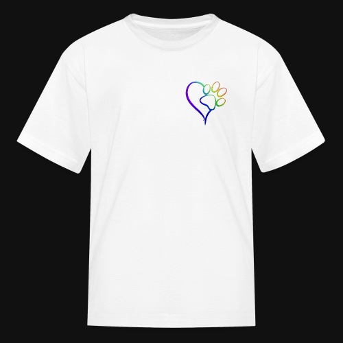 Paw Print on my Heart Rainbow Bridge - Kids' T-Shirt