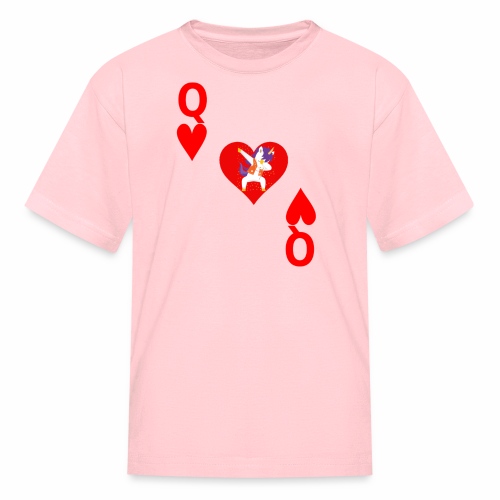 Queen of Hearts, Deck of Cards, Unicorn Costume. - Kids' T-Shirt