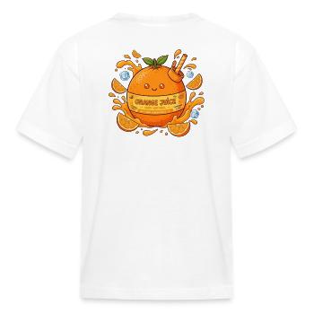 Orange Kawaii Juice Splash - Kid's T-Shirt - white - Back