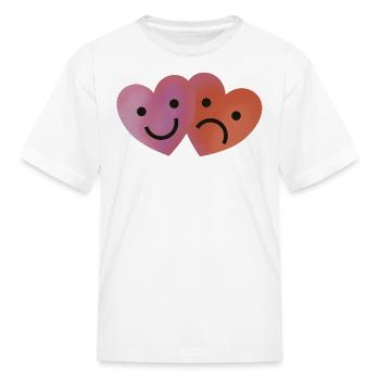 Heart Theater Masks - Cool Kids Shirt Design - Kid's T-Shirt - white - Front