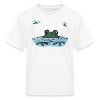 Peepin Frog on Lake - Kids Shirt Designs - Kid's T-Shirt - white - Front