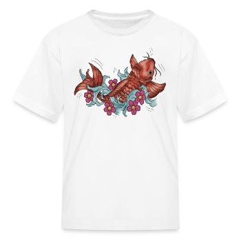 Tattoo Koi Fish Scene - Kids Shirt Designs - Kid's T-Shirt - white - Front