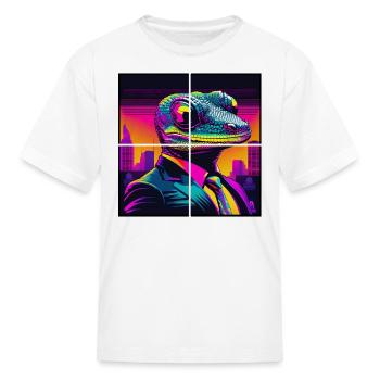 Gorden the AI Gecko - Kids Shirt Design - Kid's T-Shirt - white - Front