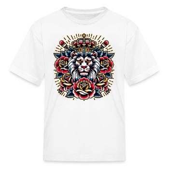 The King Lion Crazy Cool Kids Design - Kid's T-Shirt - white - Front