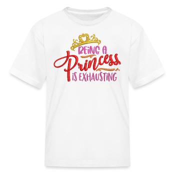Princess Exhaustion Crown Embroidered Effect - Kid's T-Shirt - white - Front