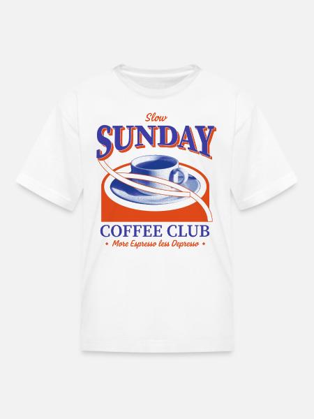 Slow Sunday Coffee Club - Kid's T-Shirt - white
