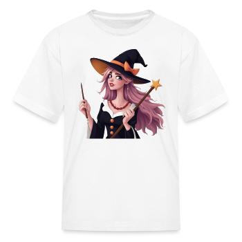 Moonlit Witch Wand Illustration - Kid's T-Shirt - white - Front