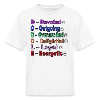 Dog Personality Acronym Tee - Kid's T-Shirt - white - Front