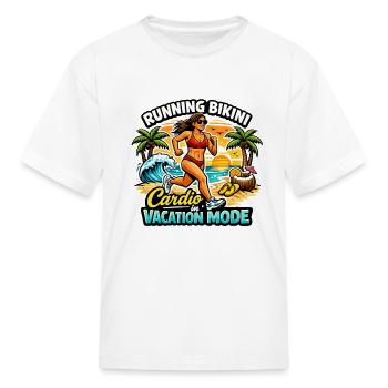 Cardio in Vacation Mode - running bikini - Kid's T-Shirt - white - Front
