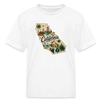 California Vintage State Travel Sticker - Kid's T-Shirt - white - Front