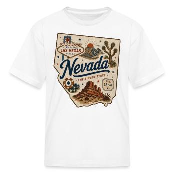 Nevada Silver State Vintage Las Vegas Sticker - Kid's T-Shirt - white - Front