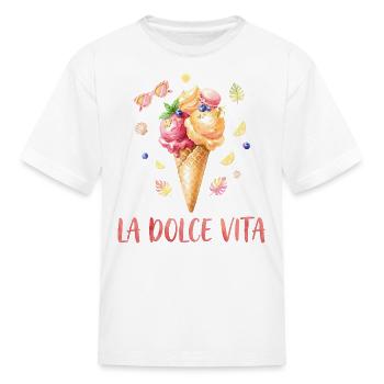 La Dolce Vita Ice Cream Summer Vibes Watercolor  - Kid's T-Shirt - white - Front