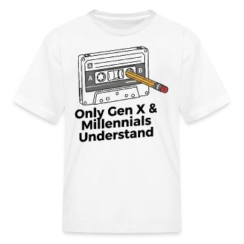 Retro Cassette Nostalgia: Gen X & Millennials - Kid's T-Shirt - white - Front