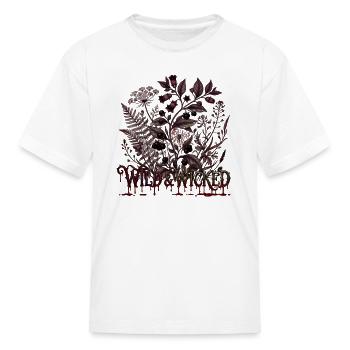 Wild and Wicked Dark Cottagecore Botanical - Kid's T-Shirt - white - Front