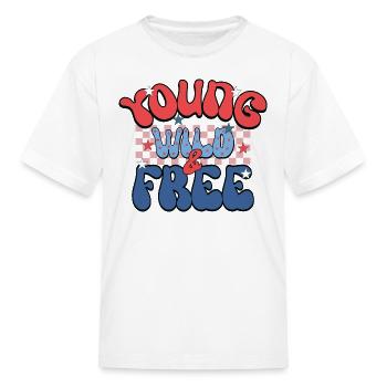 Young wild free - Kid's T-Shirt - white - Front