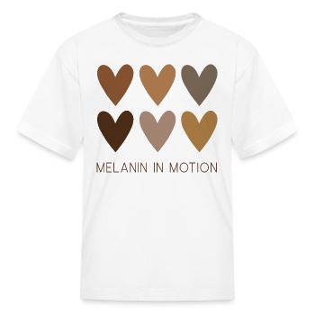 melanin in motion design - Kid's T-Shirt - white - Front