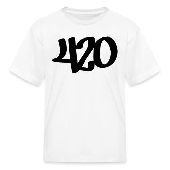 420 - Kid's T-Shirt - white - Front