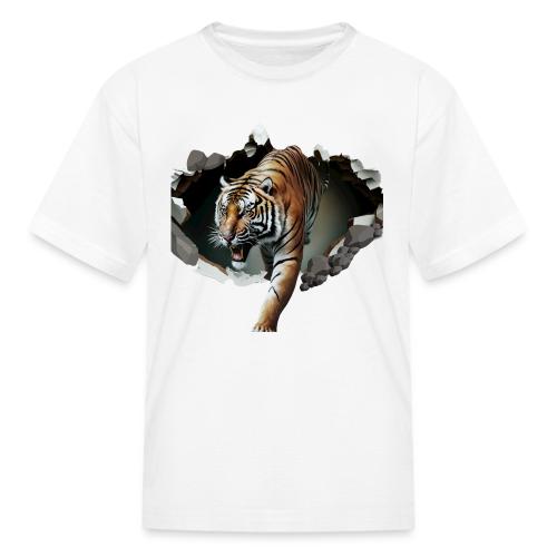 Fashion Design Tiger Coming Out, Wild Feline Tiger - Kid's T-Shirt