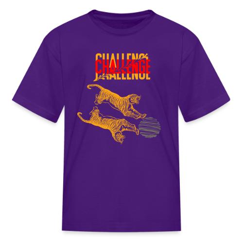 Double tiger fashion, jungle feline animals. - Kid's T-Shirt