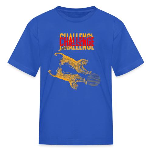 Double tiger fashion, jungle feline animals. - Kid's T-Shirt
