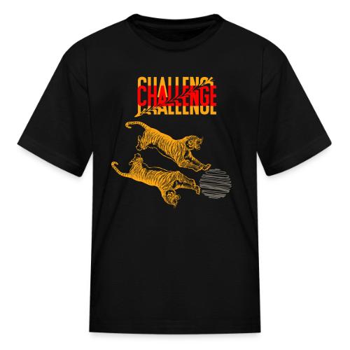 Double tiger fashion, jungle feline animals. - Kid's T-Shirt