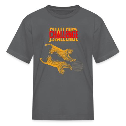 Double tiger fashion, jungle feline animals. - Kid's T-Shirt