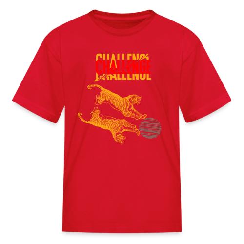 Double tiger fashion, jungle feline animals. - Kid's T-Shirt