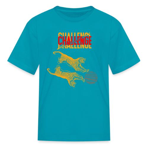 Double tiger fashion, jungle feline animals. - Kid's T-Shirt