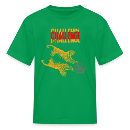 Double tiger fashion, jungle feline animals. - Kid's T-Shirt