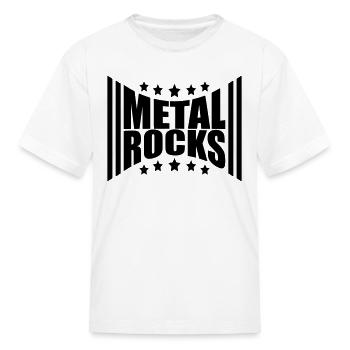 Heavy Metal Rocks Hard Rock Music Text Quote Logo - Kid's T-Shirt - white - Front