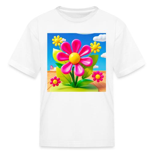 Pink Floral Peace | Sky & Nature Design - Kid's T-Shirt