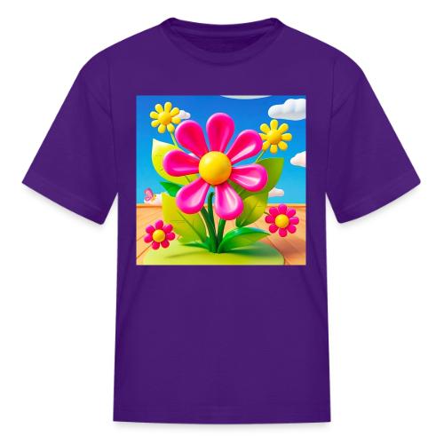 Pink Floral Peace | Sky & Nature Design - Kid's T-Shirt
