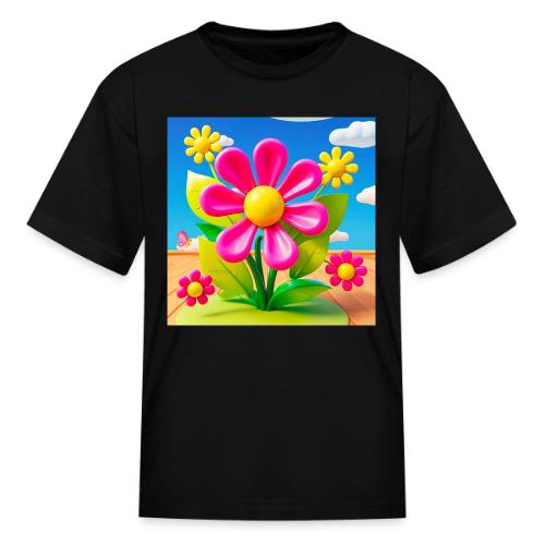 Pink Floral Peace | Sky & Nature Design - Kid's T-Shirt