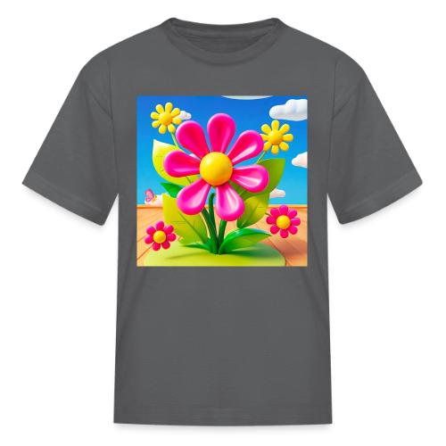 Pink Floral Peace | Sky & Nature Design - Kid's T-Shirt