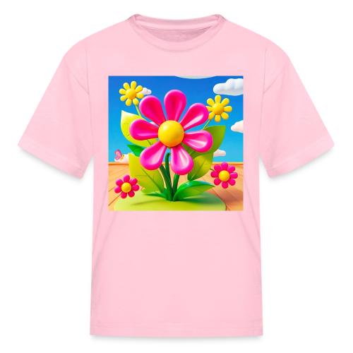 Pink Floral Peace | Sky & Nature Design - Kid's T-Shirt